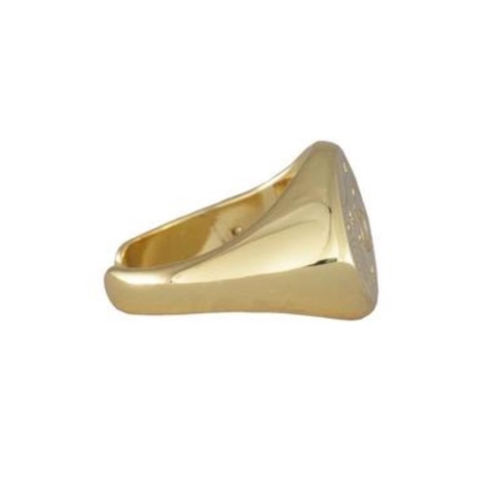 Wanderlust + Co 🌙 18K Gold Over S925, Adjustable “Orbit Signet” Ring - Picture 7 of 9